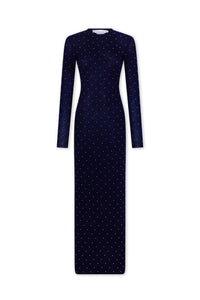 Long second-skin dress in wool