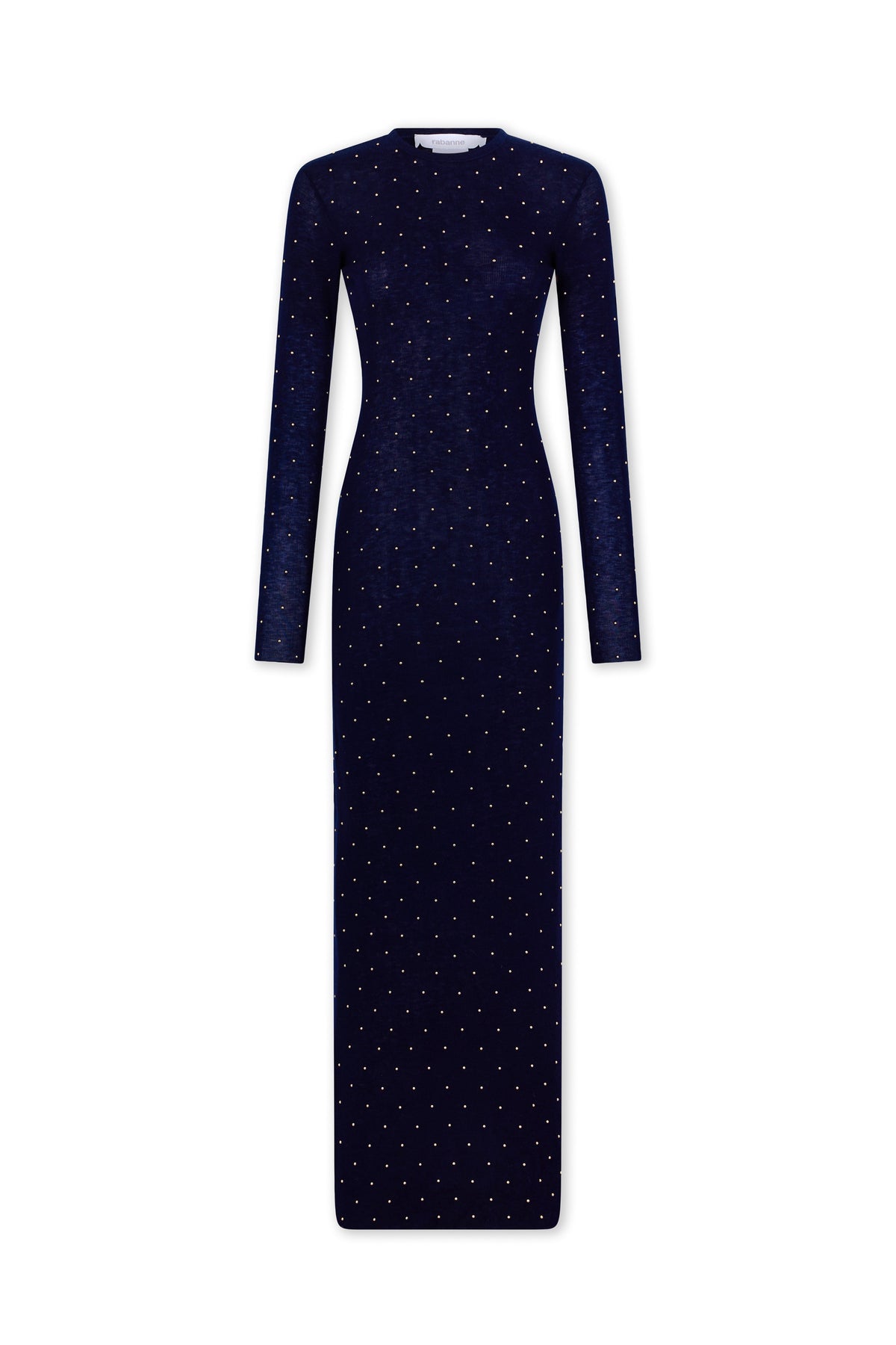 Long second-skin dress in wool