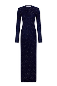 Long second-skin dress in wool