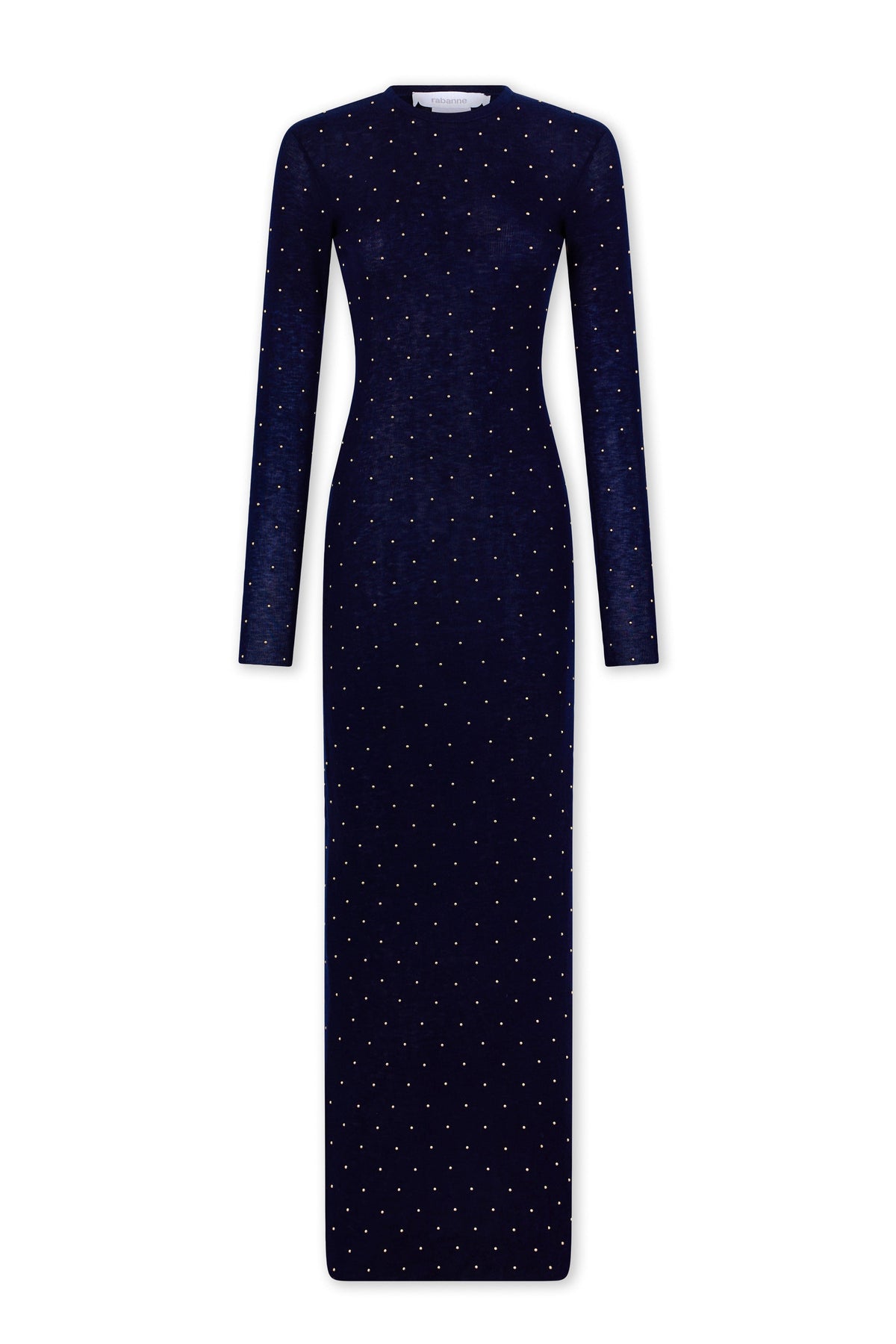 Long second-skin dress in wool