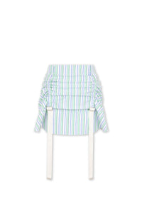Jupe parachute en popeline rayée - Stripes Green & White