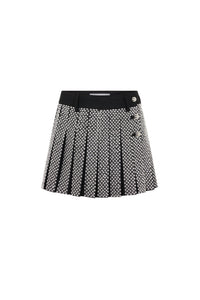 EMBROIDERED MINI SKIRT IN WOOL GRAIN DE POUDRE
