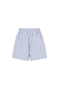 STRIPED SHORTS IN COTTON POPLIN