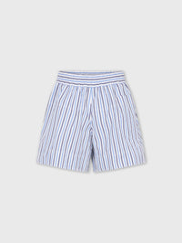 STRIPED SHORTS IN COTTON POPLIN