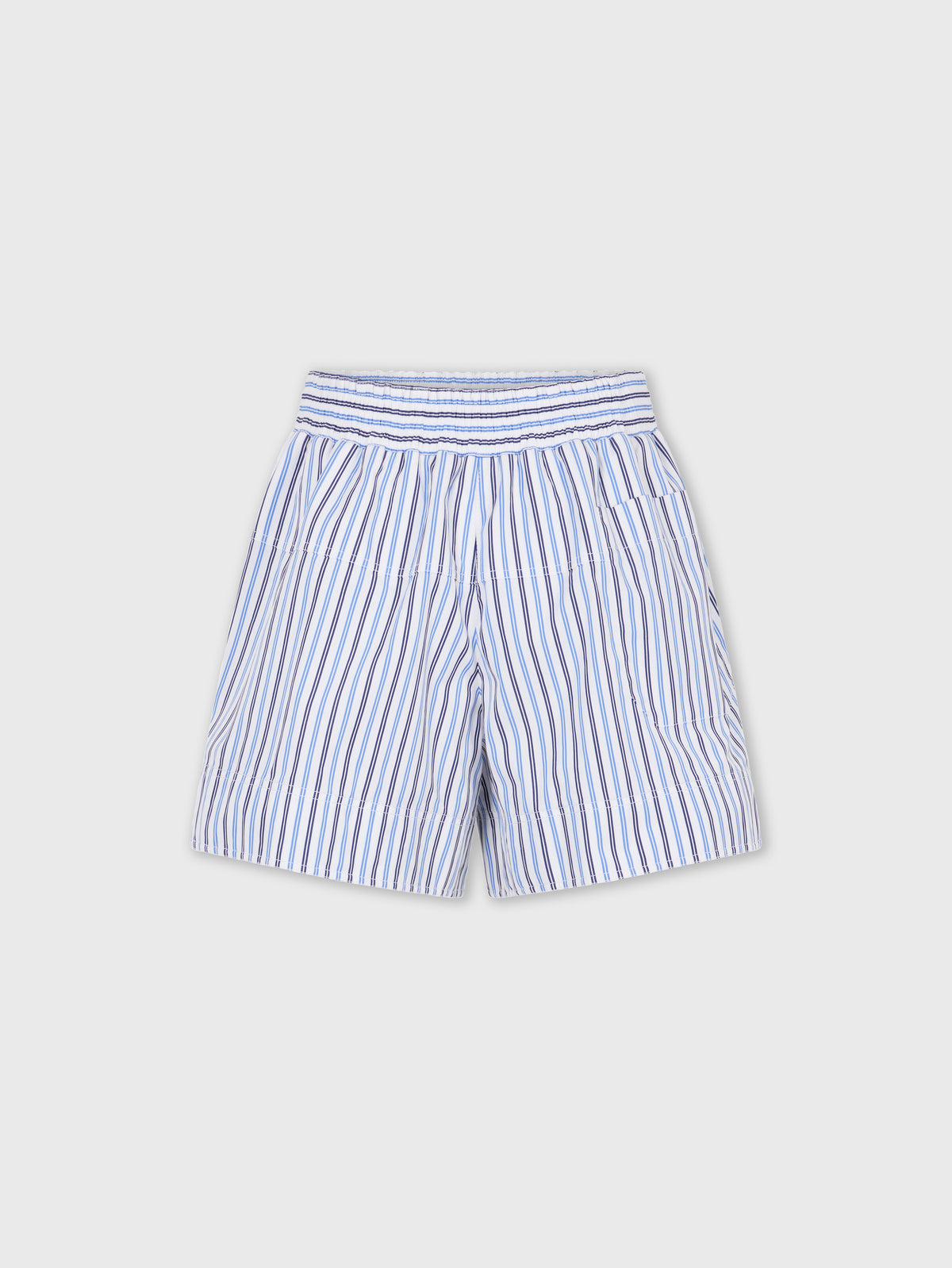 STRIPED SHORTS IN COTTON POPLIN