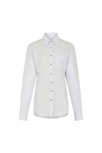 WHITE STRIPED SHIRT IN COTTON POPLIN