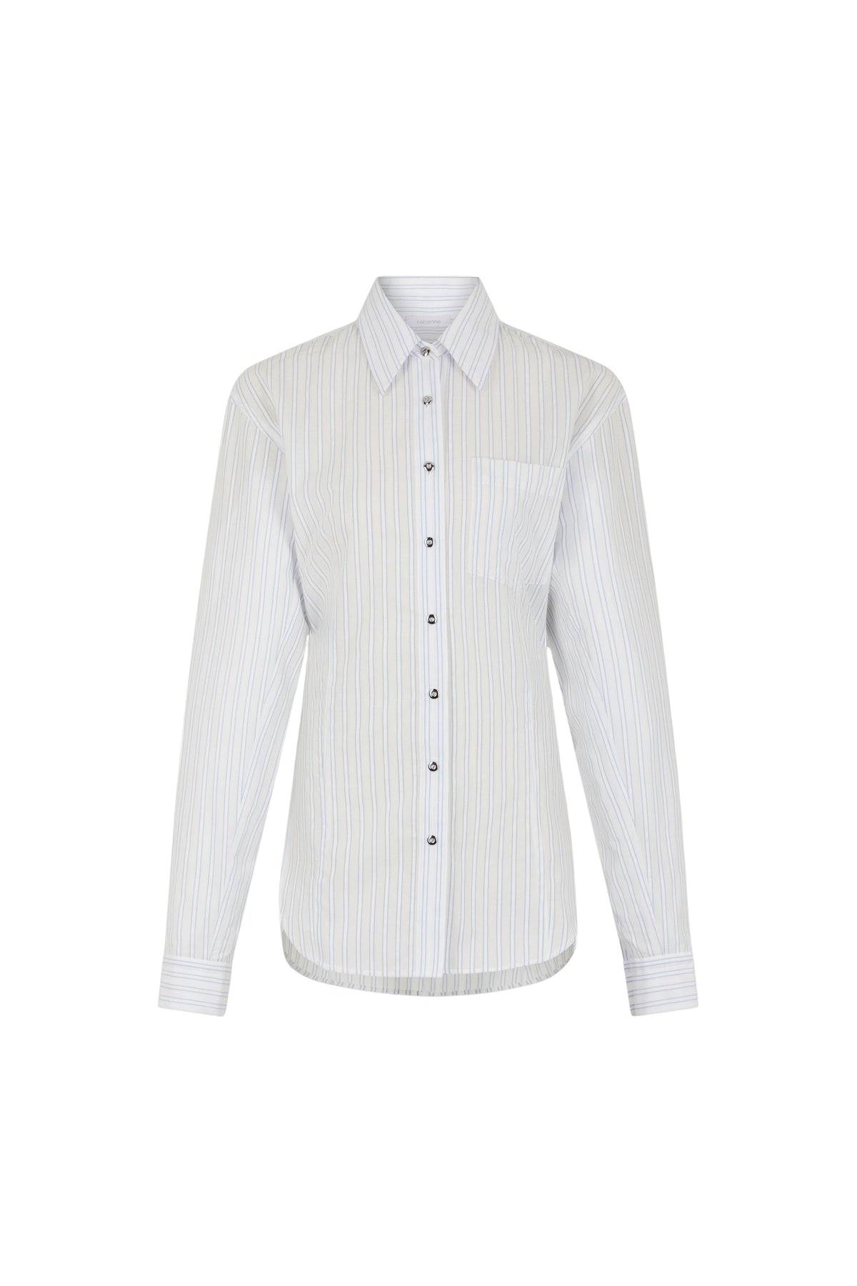 WHITE STRIPED SHIRT IN COTTON POPLIN