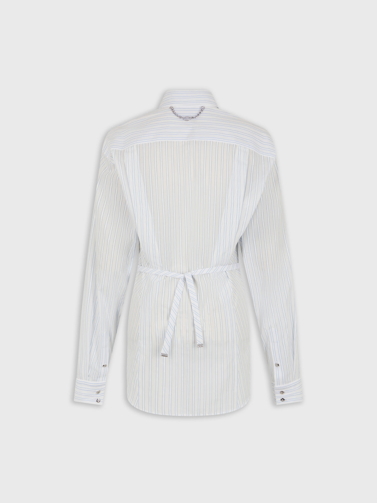 WHITE STRIPED SHIRT IN COTTON POPLIN