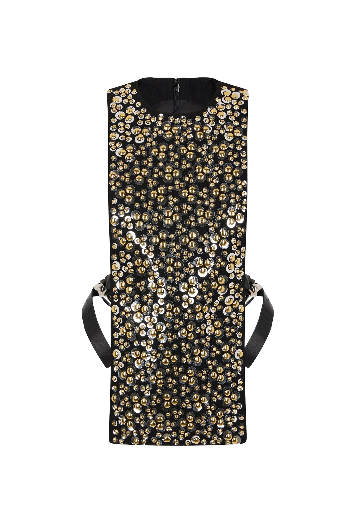 Plastron brodé en laine - Black