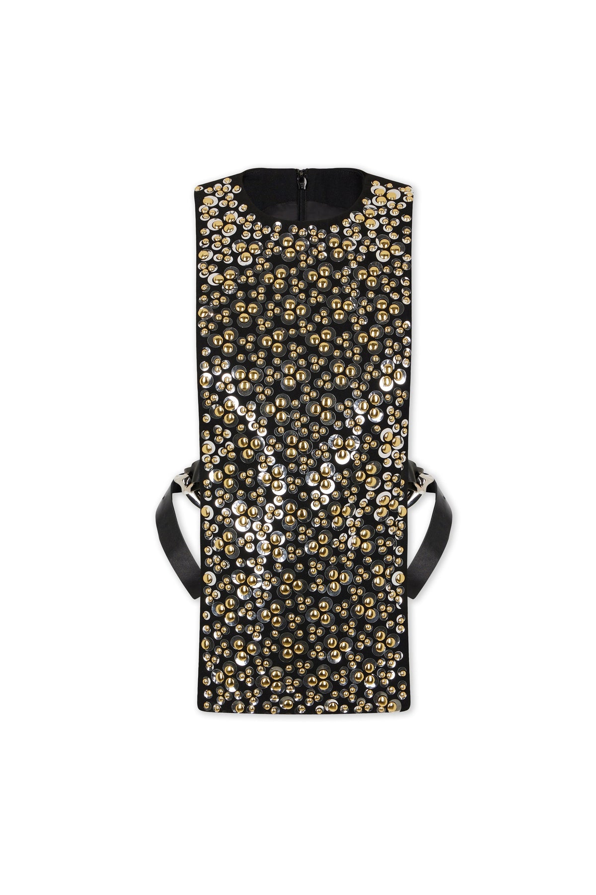 Plastron brodé en laine - Black