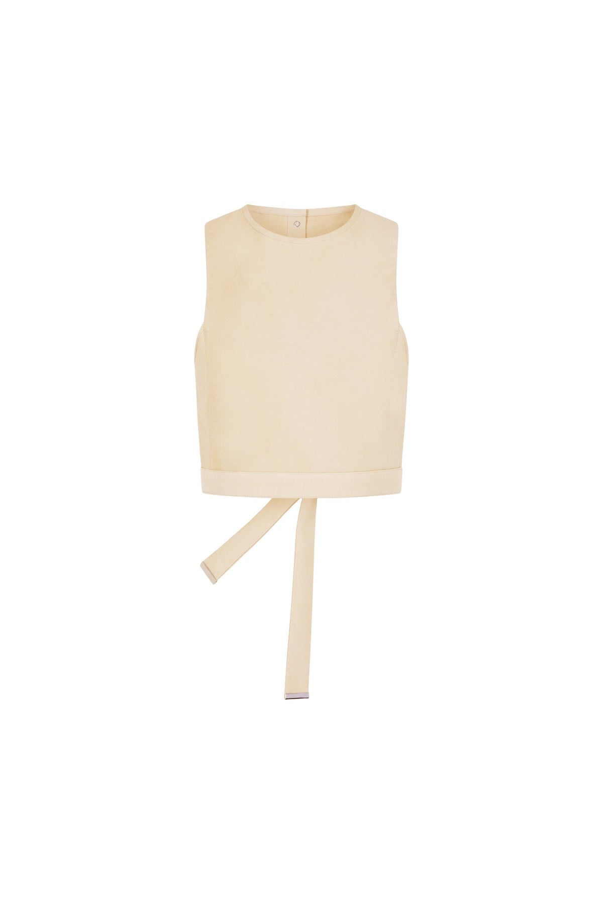 OCHRE CROP TOP IN VISCOSE TWILL