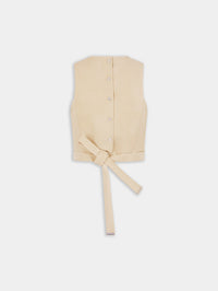 OCHRE CROP TOP IN VISCOSE TWILL