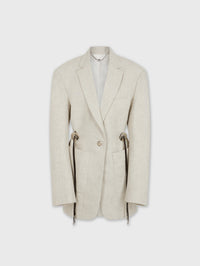 BEIGE BLAZER IN MOTTLED WOOL