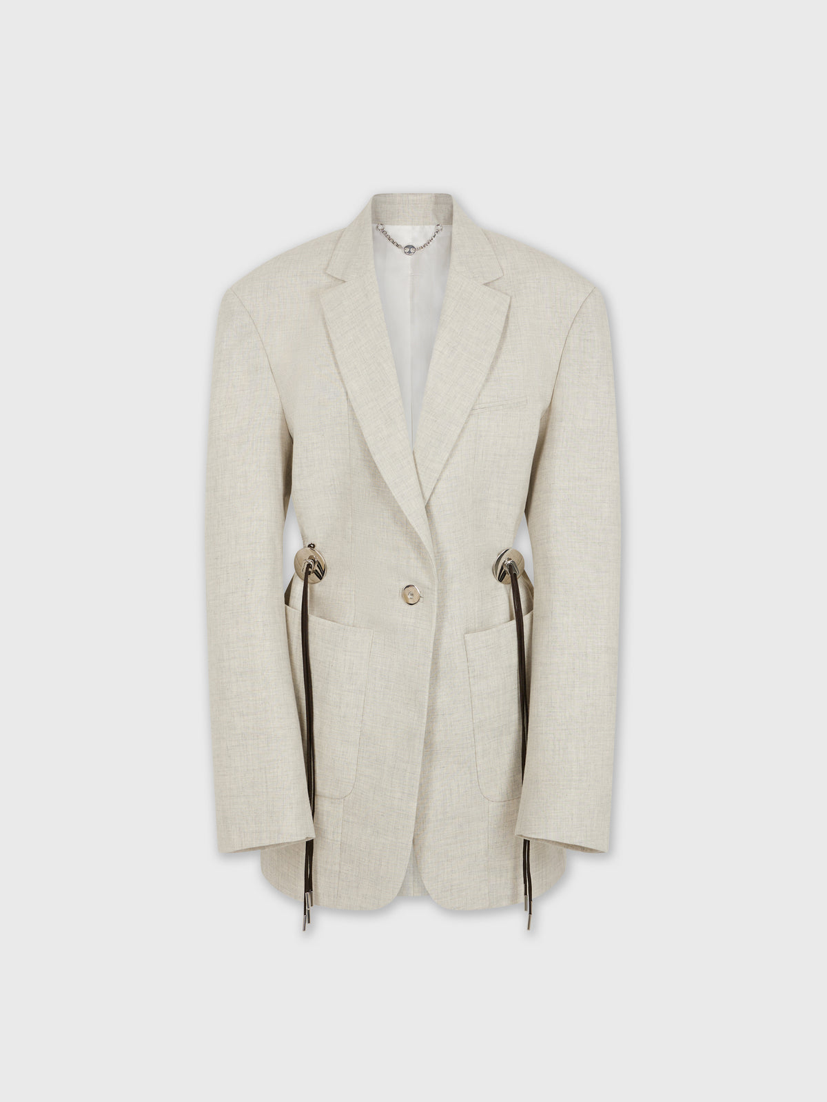 BEIGE BLAZER IN MOTTLED WOOL