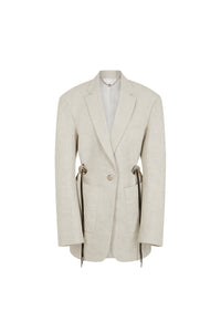 BEIGE BLAZER IN MOTTLED WOOL