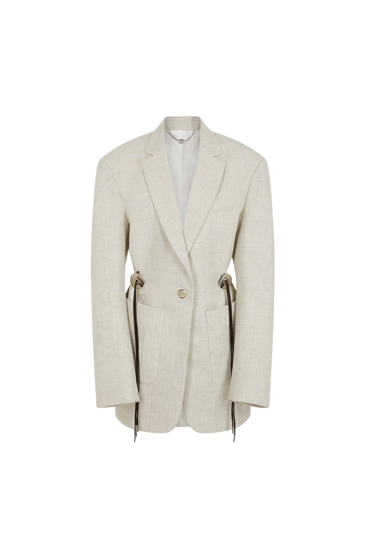 BEIGE BLAZER IN MOTTLED WOOL