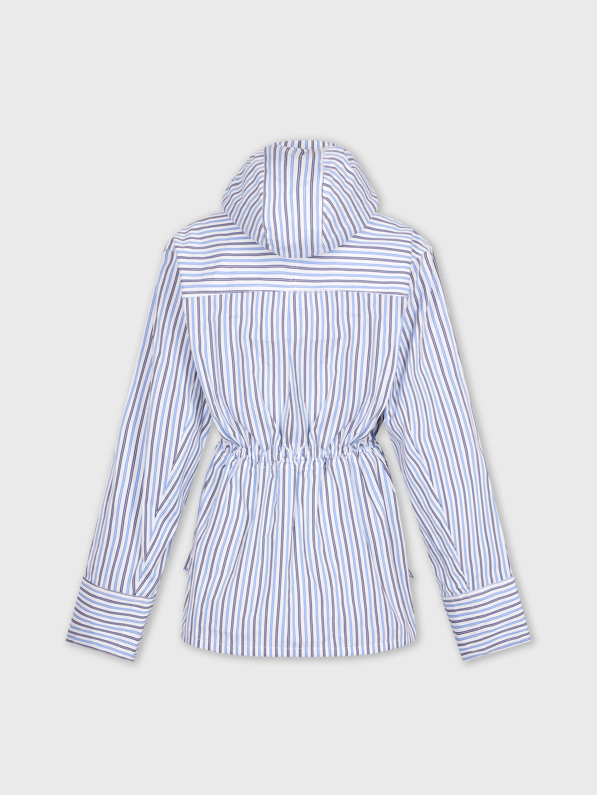 LIGHT BLUE HOODED PARKA IN COTTON POPLIN