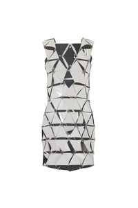 SILVER SHORT DRESS IN ASSEMBLY