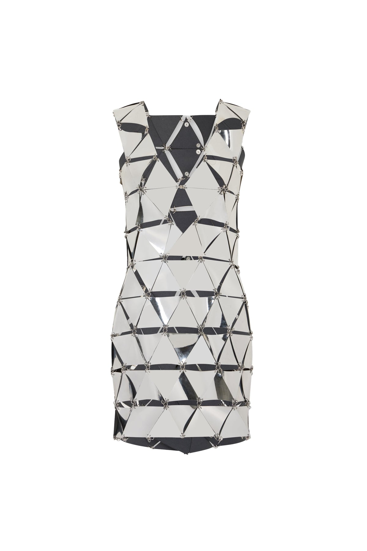 SILVER SHORT DRESS IN ASSEMBLY