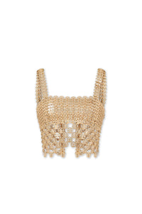 Crop top en pastilles dorées - Gold