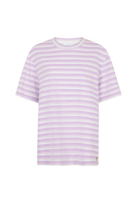 T-shirt oversize en jersey - Stripes & White & Lila