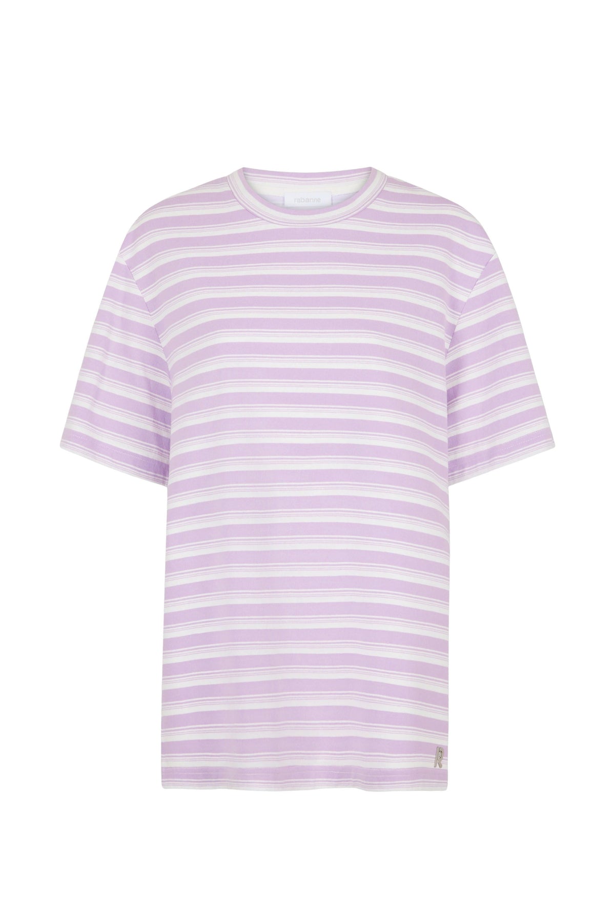 T-shirt oversize violet en jersey de coton - Stripes & White & Lila