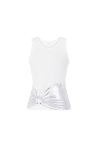 White tank top piercing in ribbed jersey