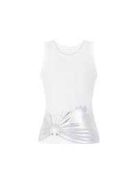 White tank top piercing in ribbed jersey