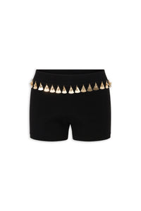 BLACK MINI SHORTS IN COTTON AND SILK KNIT