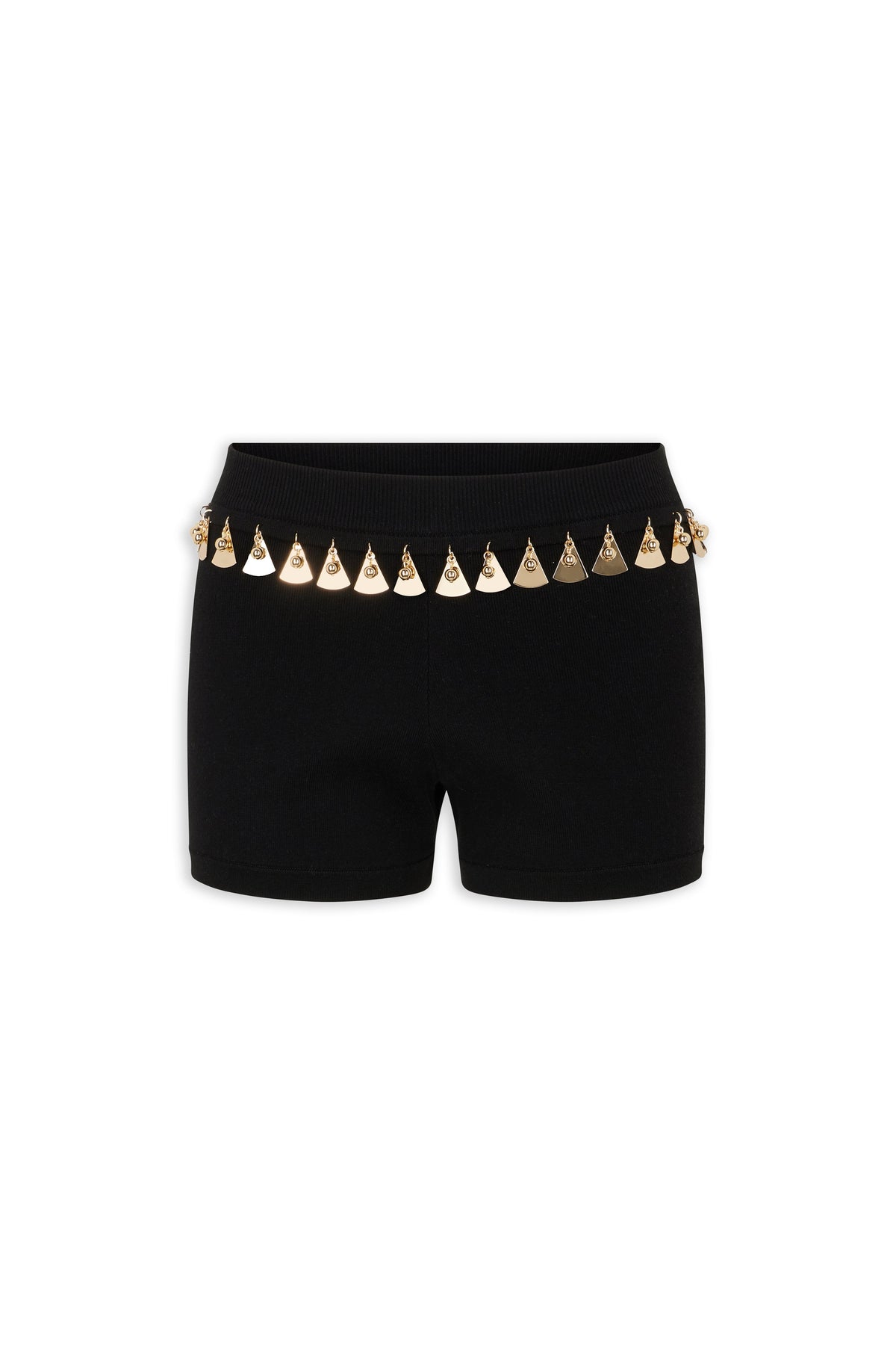 BLACK MINI SHORTS IN COTTON AND SILK KNIT