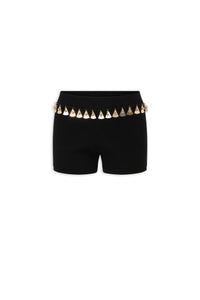 BLACK MINI SHORTS IN COTTON AND SILK KNIT