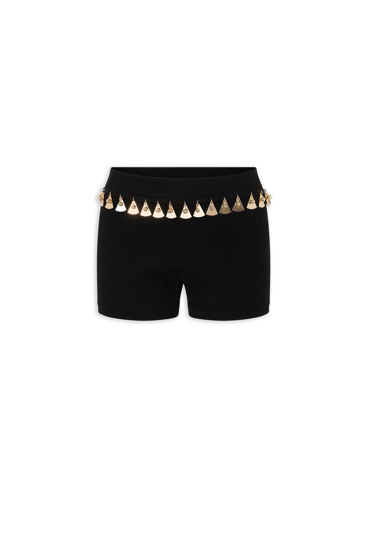 BLACK MINI SHORTS IN COTTON AND SILK KNIT