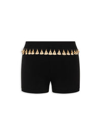 BLACK MINI SHORTS IN COTTON AND SILK KNIT