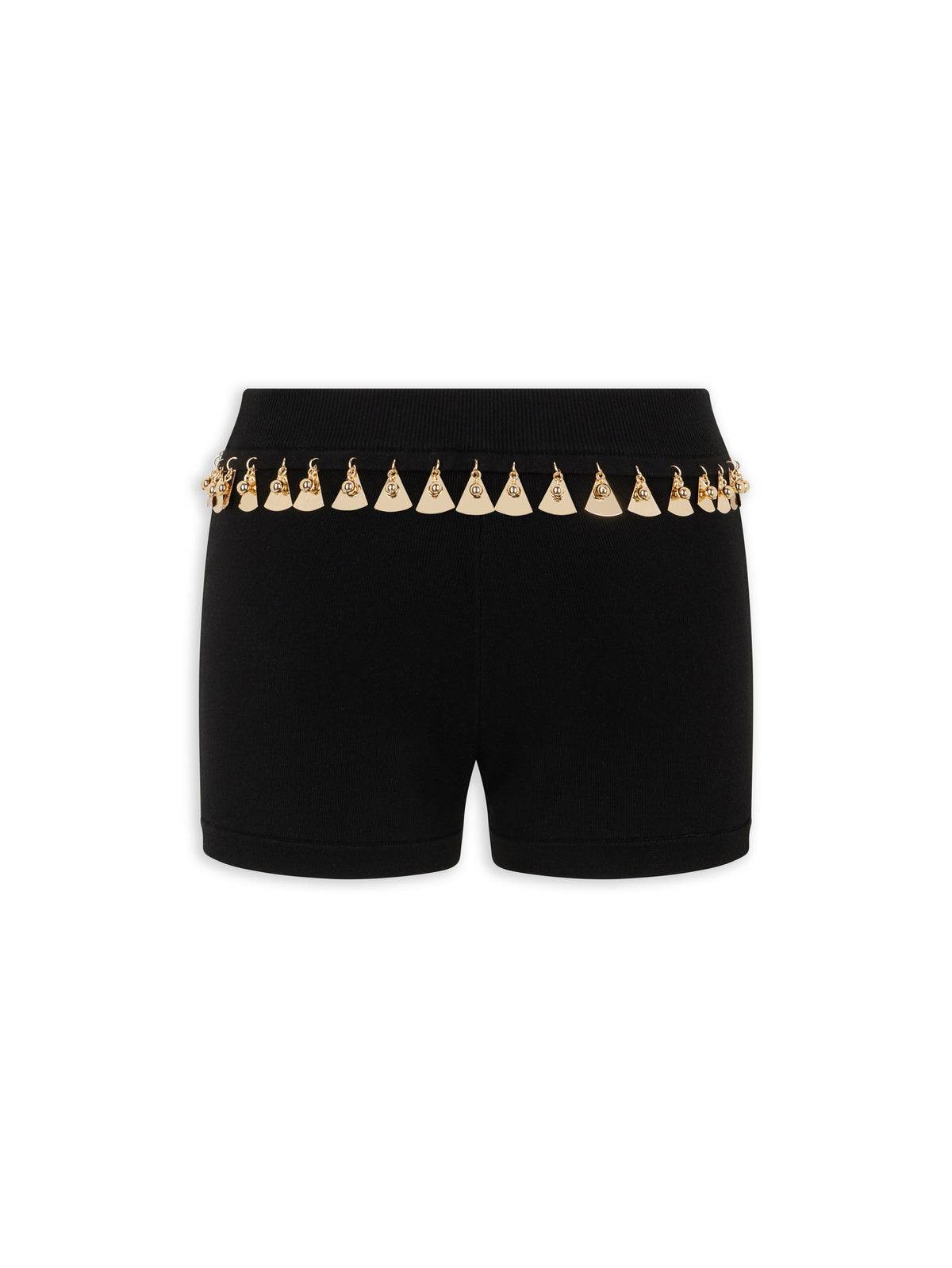 BLACK MINI SHORTS IN COTTON AND SILK KNIT