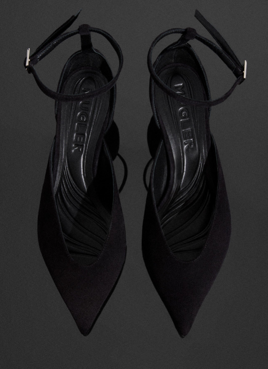 Mules Fang 55 en cuir à lanières - Black