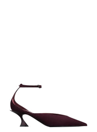 BORDEAUX // burgundy leather strappy fang 55 mules