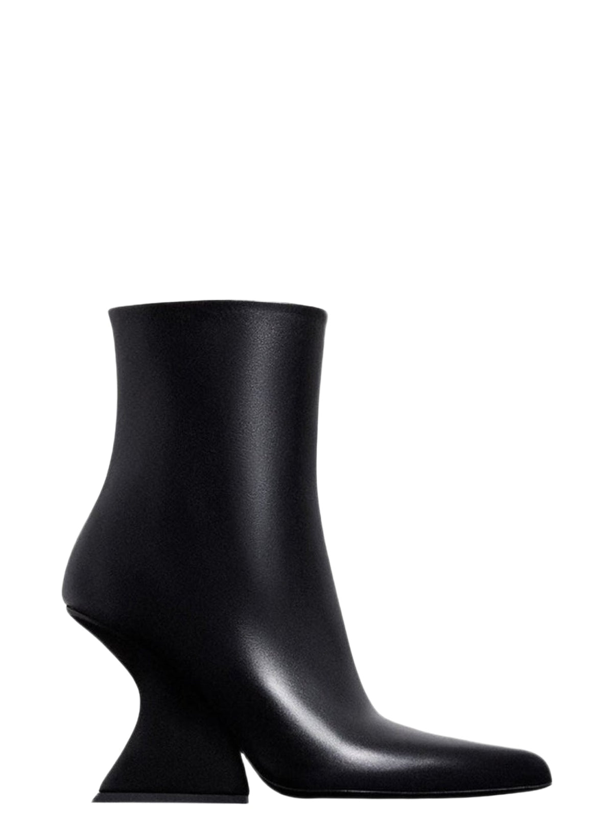 Bottines à talons courbés 65 en cuir - Black