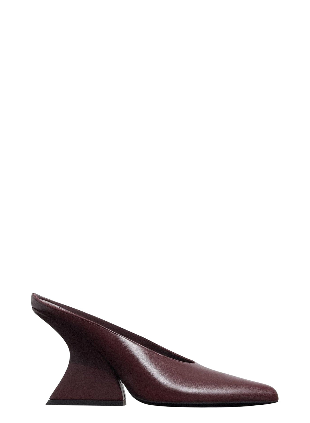 BORDEAUX // burgundy curved heel mules
