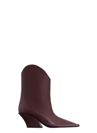 BORDEAUX // burgundy leather Santiag boots