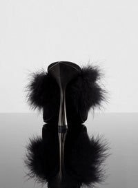 BLACK // black marabou Fang 95 mules