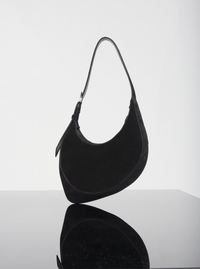 Sac Crescent à bandoulière en daim - Black