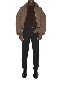 ACID BROWN // brown quilted cargo jacket