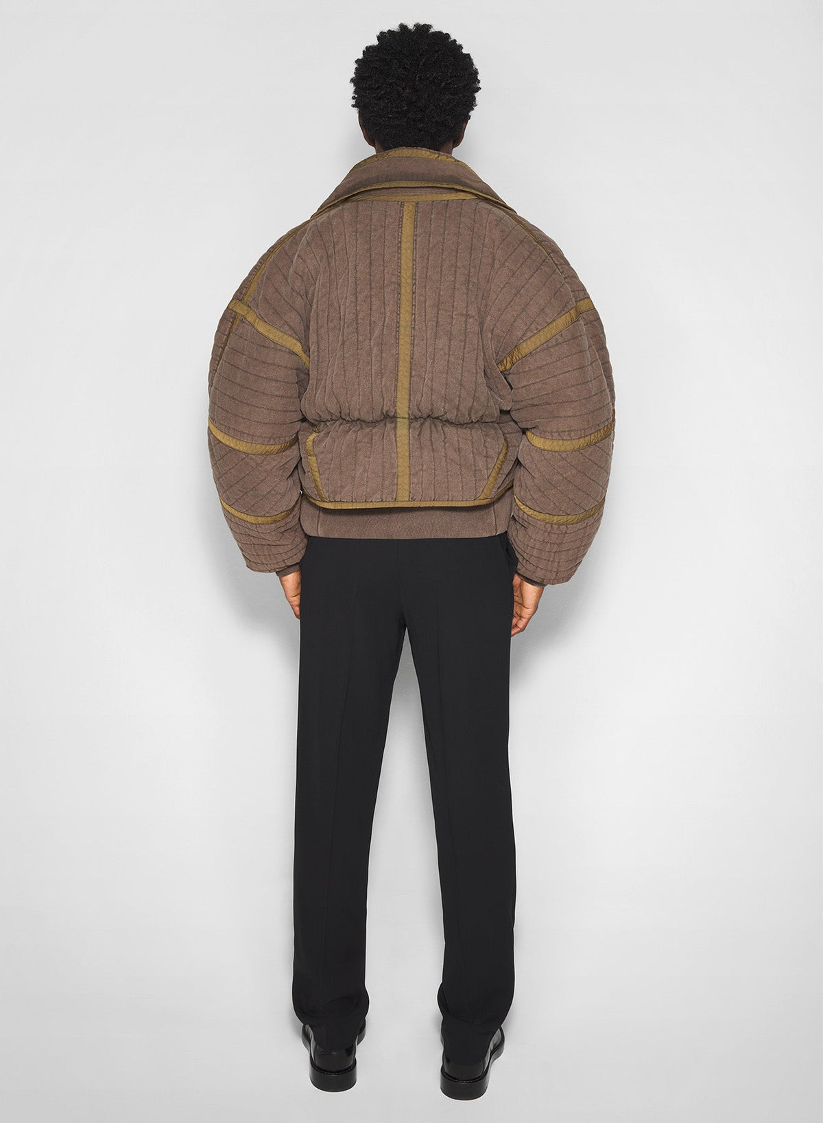ACID BROWN // brown quilted cargo jacket