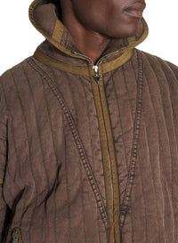 ACID BROWN // brown quilted cargo jacket