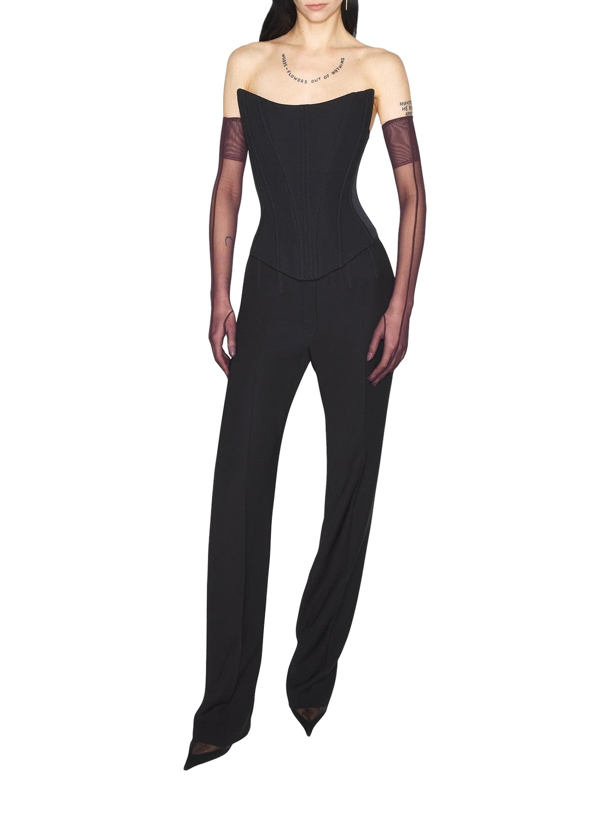 BLACK // black tailored bustier top