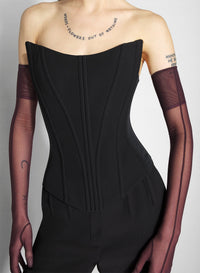 BLACK // black tailored bustier top