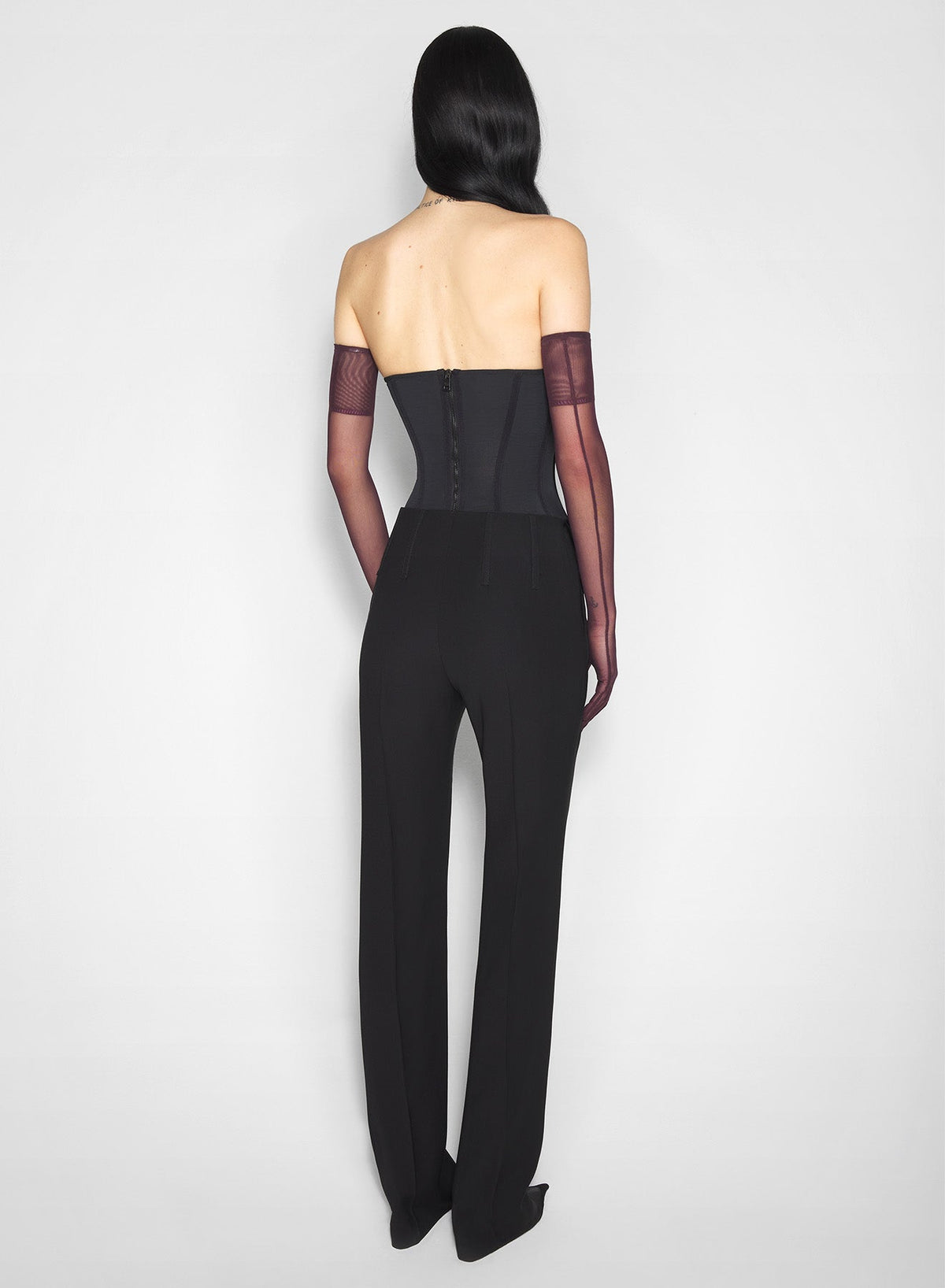 BLACK // black tailored bustier top
