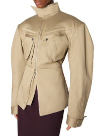BEIGE // beige cargo jacket