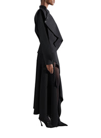 BLACK // black asymmetric officer jacket