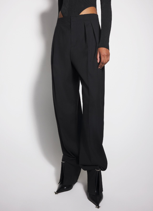 Pantalon ample tailored ajouré - Black